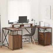 vidaXL Scrivania Rovere marrone 182 x 101 x 87.5 cm Legno multistrato
