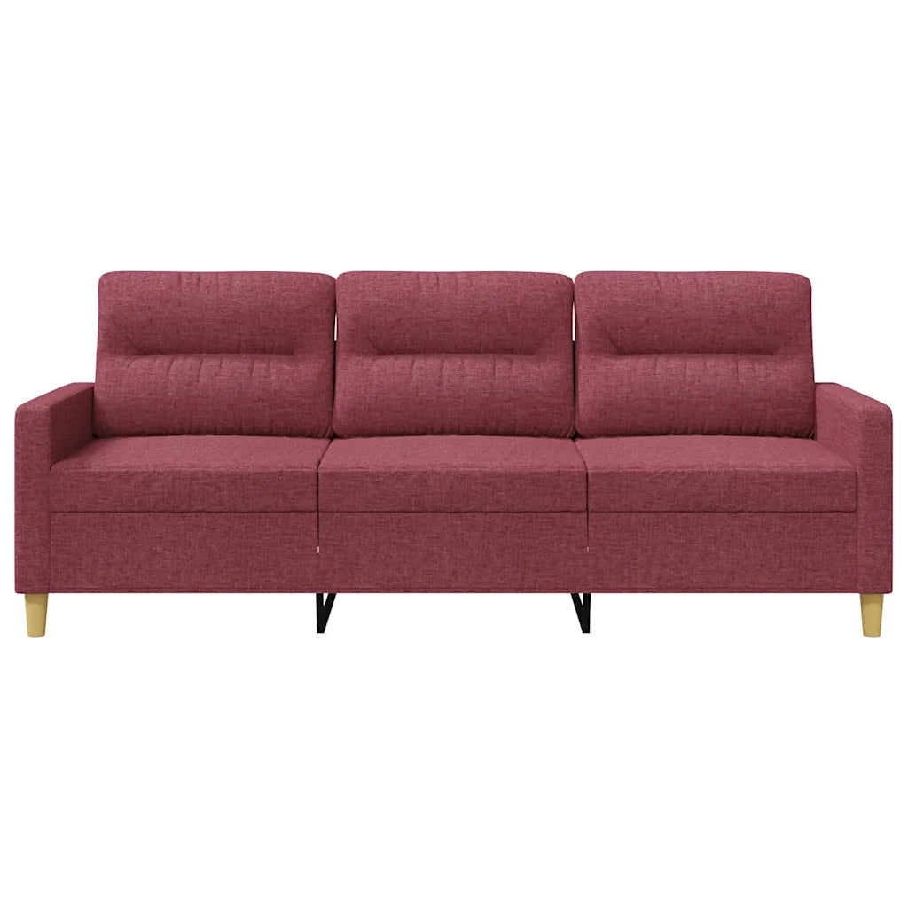 Divano a 3 Posti Rosso Vino 180 cm in Tessuto 359249