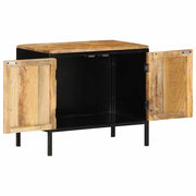Comodino | Armadio da Notte | Mobiletto da notte Marrone e Nero 50 x 30 x 45 cm