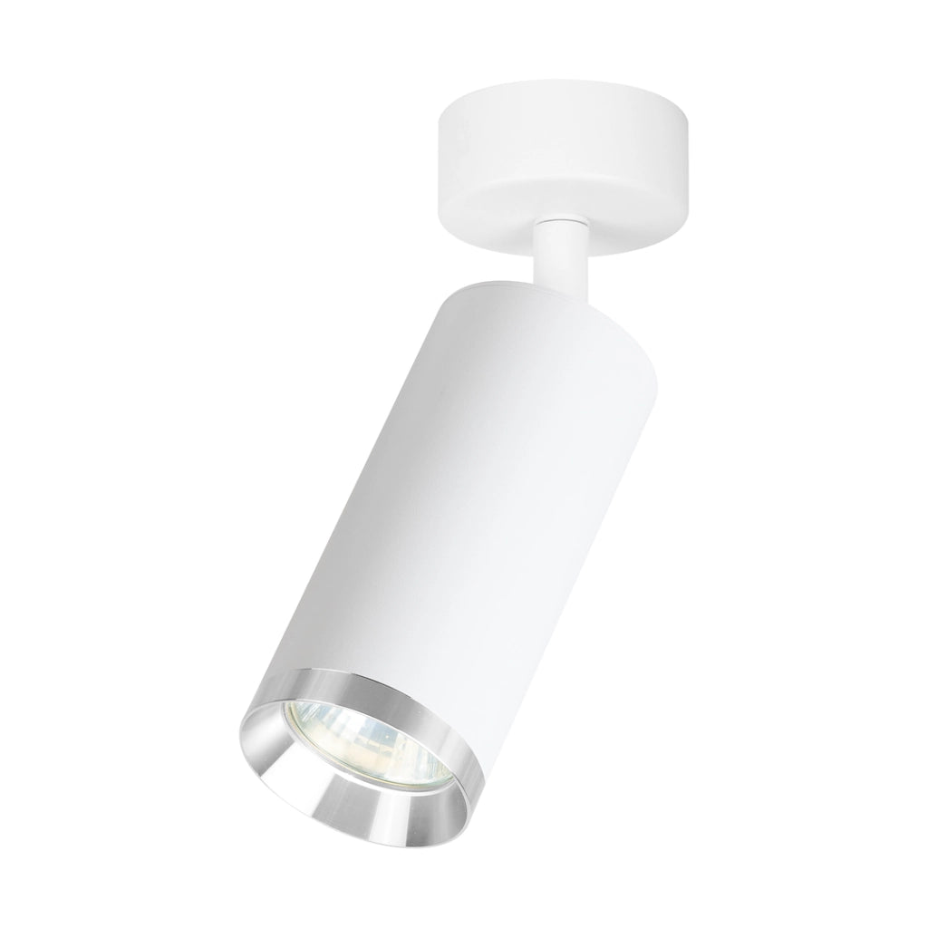Faretto soffitto Mica bianco cromo tondo orientabile GU10