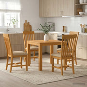 Set da pranzo 5 pz Beige Legno di Quercia Massello 3430339