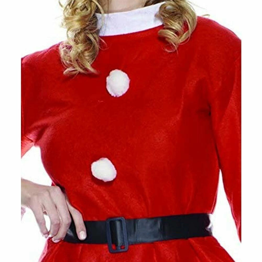Trade Shop - Costume Mamma Natale Eco Adulti Taglia Unica Con Cappello Abito Natalizio -