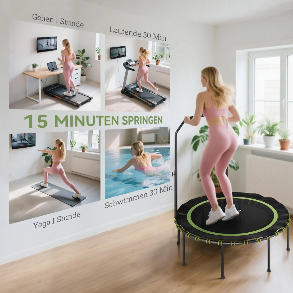 Trampolino Fitness ¨C zephmum ¨C Verde, Acciaio e Plastica