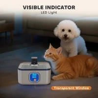 Fontana per Gatti in Acciaio Inossidabile 5L Bebedero Gatti Automatico Fontana d'Acqua per Più Animali con Luce LED Pompa Super Silenziosa Sensore di Movimento e Filtro a 3 Livelli
