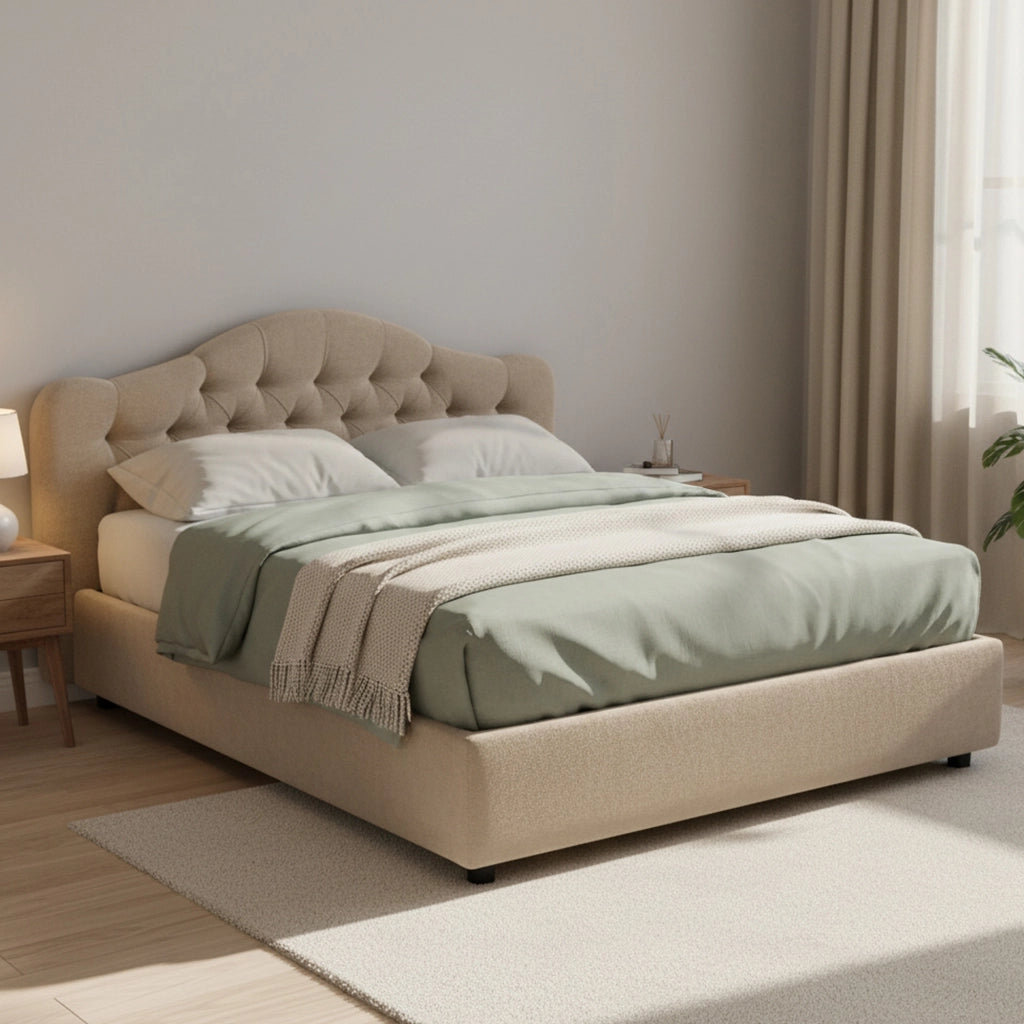 Letto Matrimoniale Aly, Letto Matrimoniale Sfoderabile Made in Italy, Grigio Tortora\