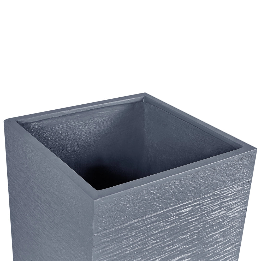 Vaso da fiori Fioriere alte in argilla in fibra grigia Accessori da giardino per interni ed esterni quadrati