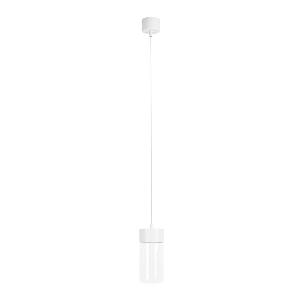 Lampada sospensione Fusion tubo vetro bianco LED 7W Maxlight