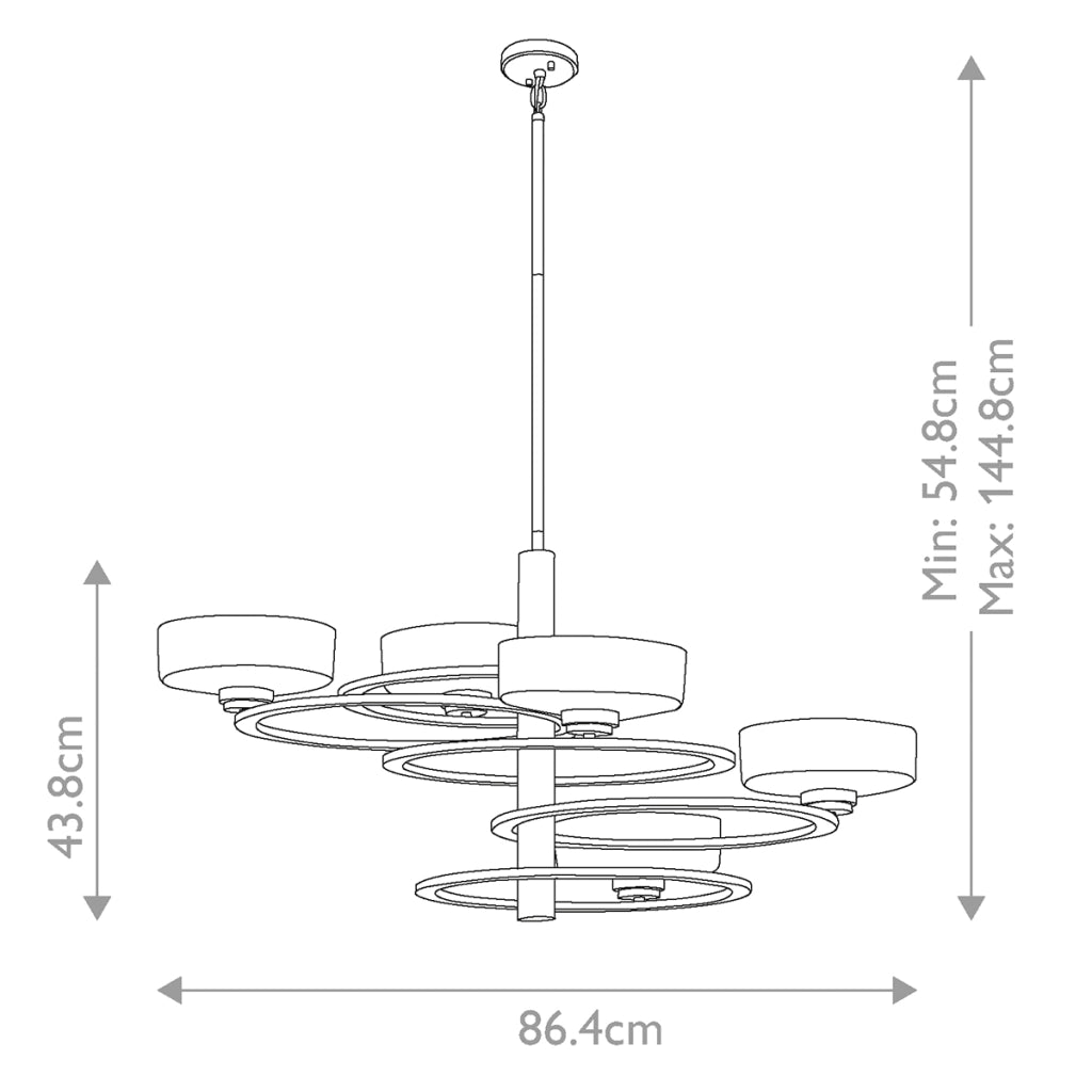 Lampadario Aleeka pewter classico 5xG9 LED Kichler