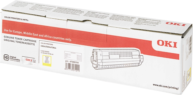 ORIGINAL OKI toner giallo 47095701 C824/C834/C844 ~5000 Seiten