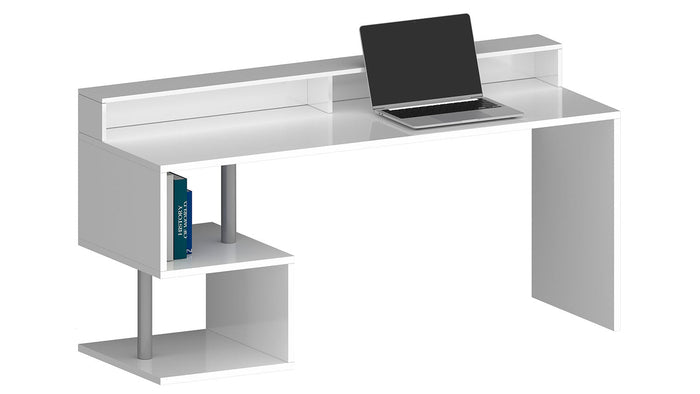 Scrivania a Giorno 180x60x92,5 cm Esse Bianco Lucido