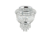 Plafoniera Classica Dubai Metallo-Cristallo Cromo 3 Luci E14