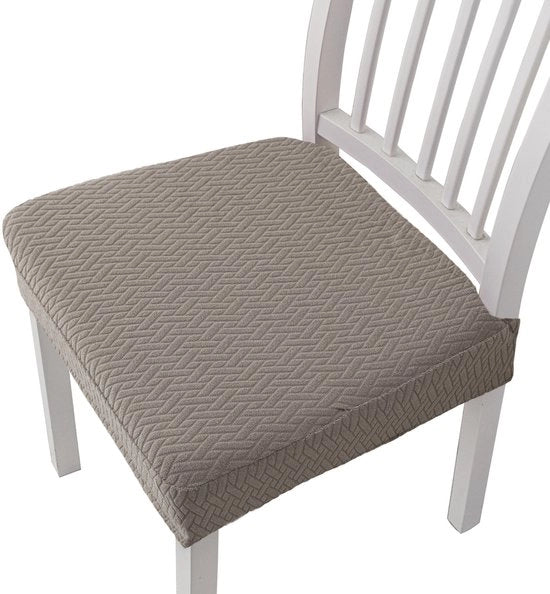 Cuscino per poltrona con disegno jacquard, copricuscino elastico liscio per sala da pranzo - grigio moka