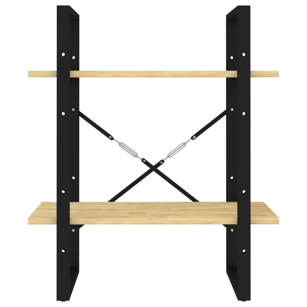 Libreria a 2 Ripiani-Scaffale per Libri-Mobile di Stoccaggio 60x30x70 cm in Legno Massello di Pino