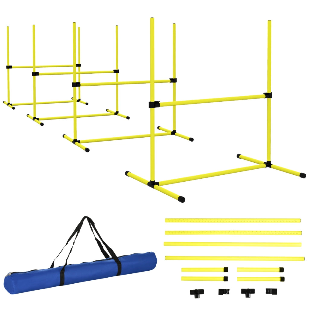 Set 4 ostacoli agility per cani con sistema di fissaggio e sacco ¨C zephmum ¨C nero