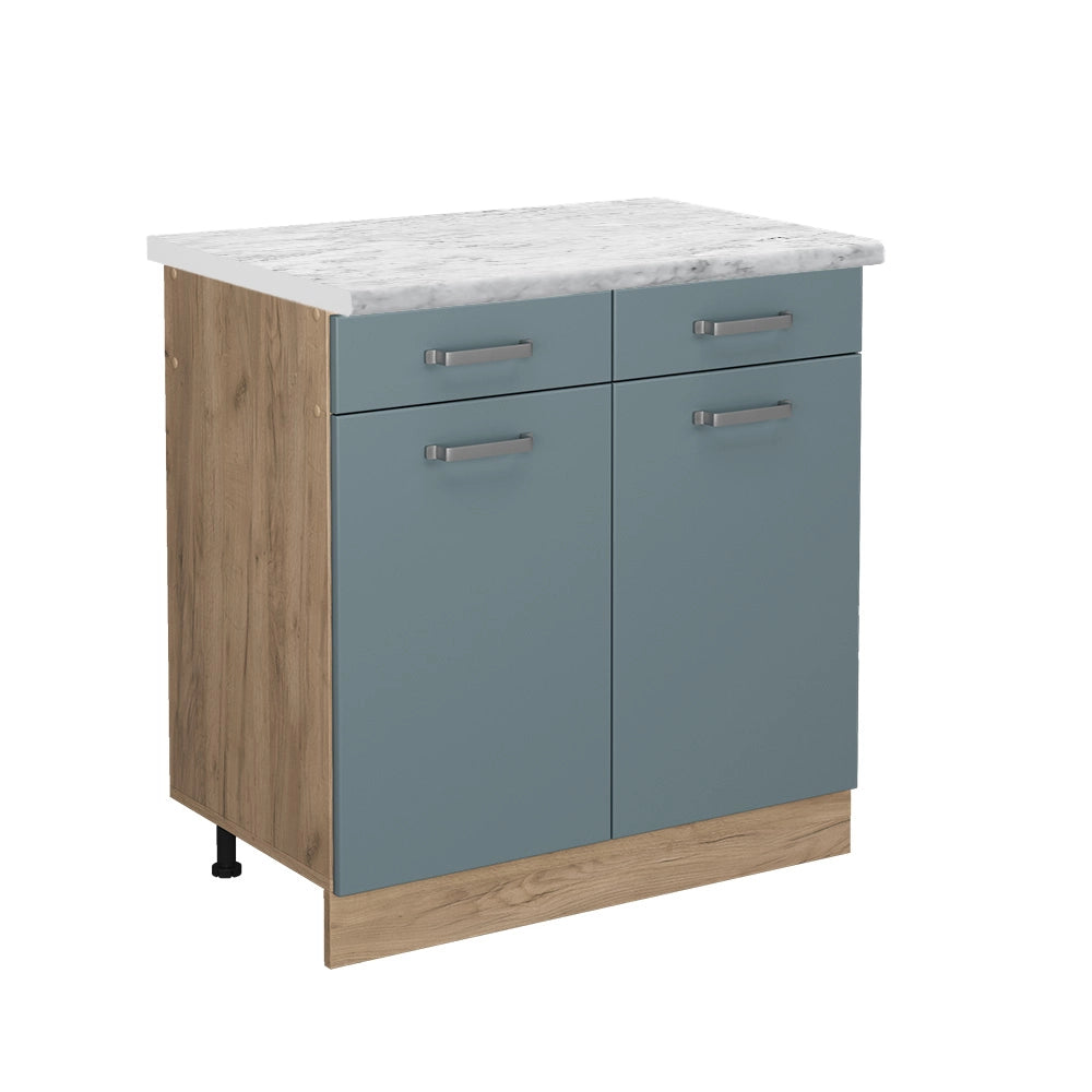 Vicco Mobiletto base per cucina Grigio-blu 80 cm PL Marmo