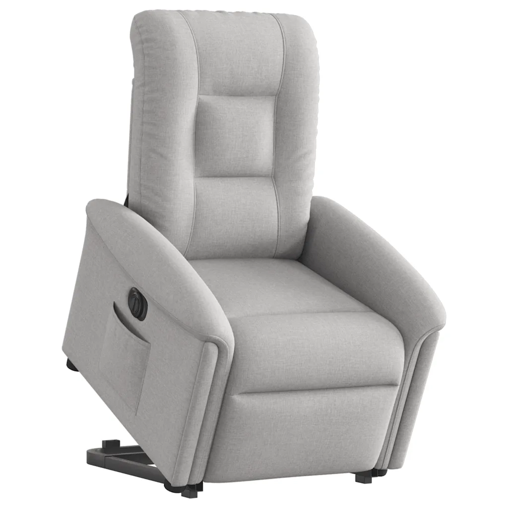 Poltrona Alzapersona Reclinabile Elettrica Grigi Nuvola Tessuto 3303283