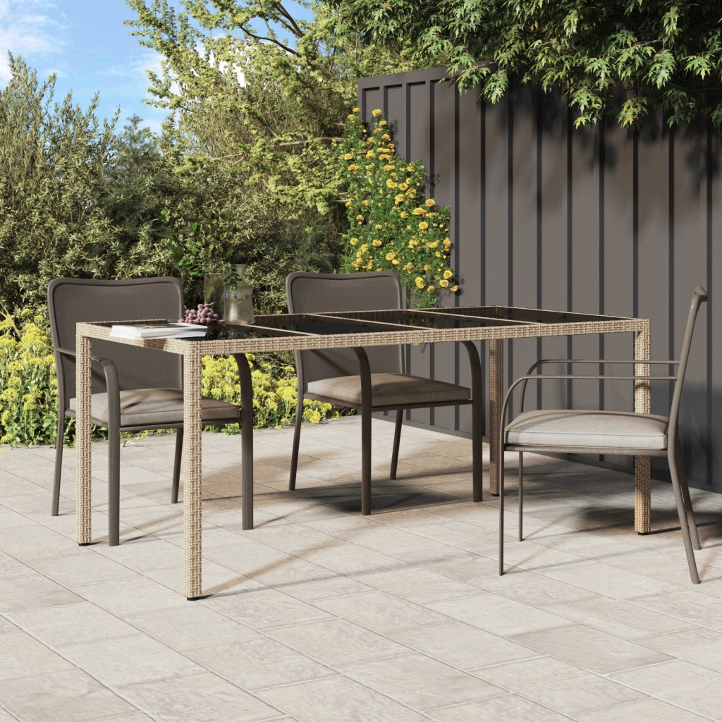 Tavolo da Pranzo da Giardino Beige 190x90x75 cm Polyrattan