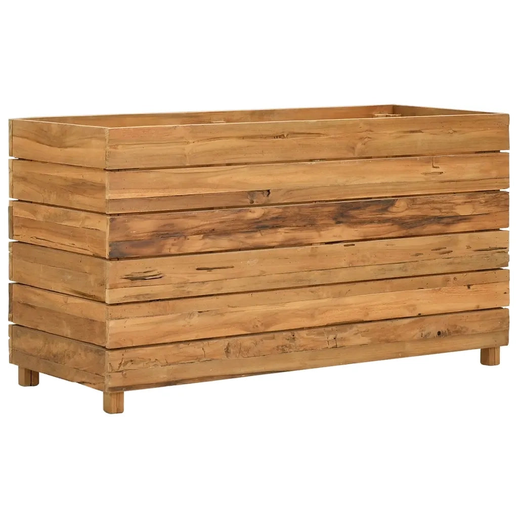 Letto Rialzato 100x40x55 cm Legno di Teak di Recupero e Acciaio 47425