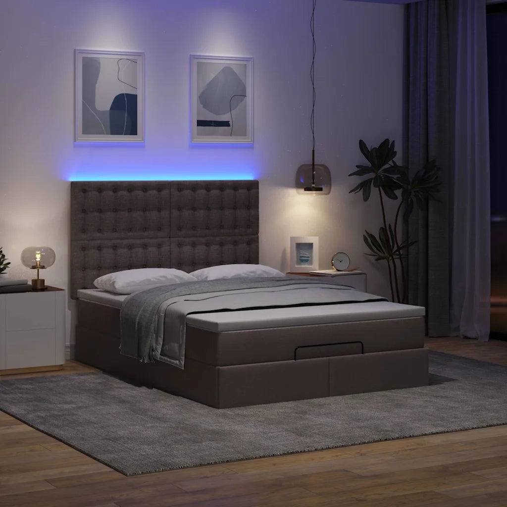 Struttura Letto Pouf con Materasso 140x190 cm in Tessuto 3314172