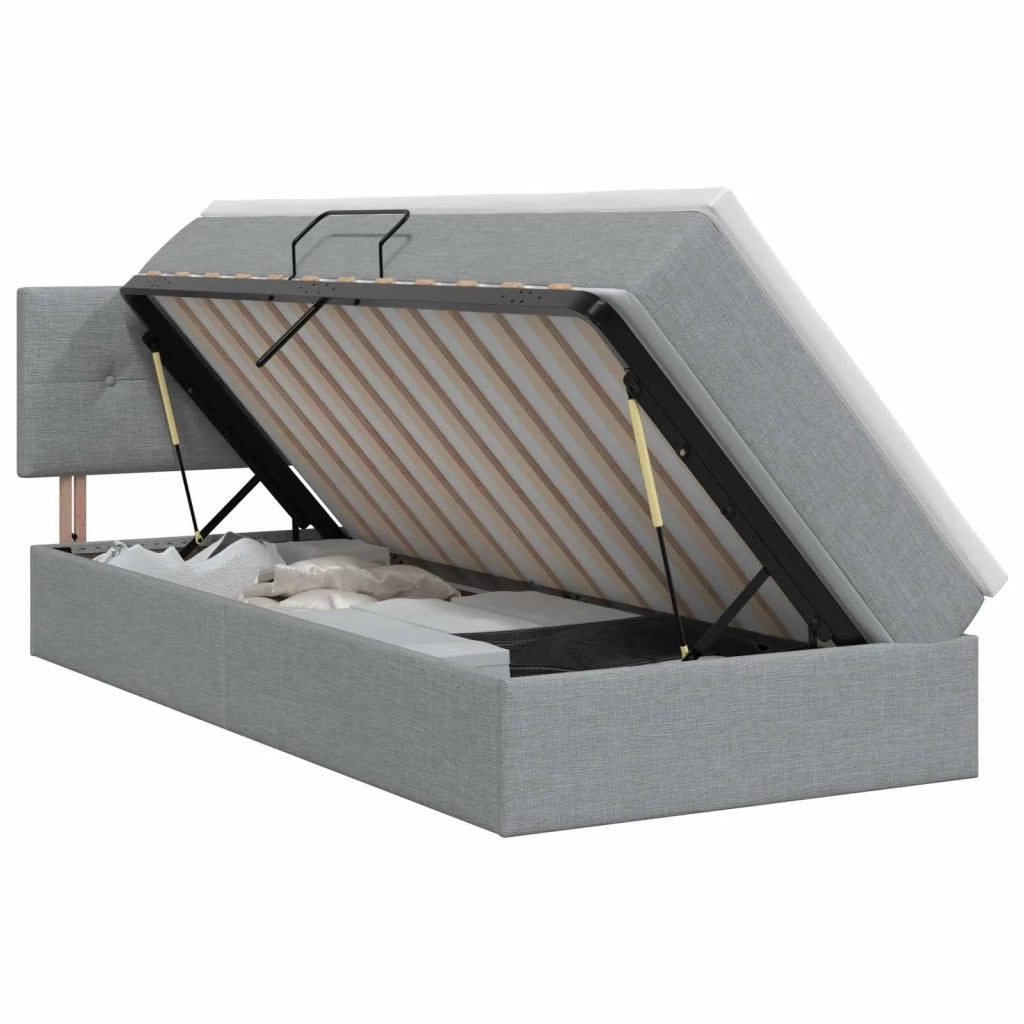 Letto con contenitore e materasso Grigio Chiaro 90 x 200 cm 3458595