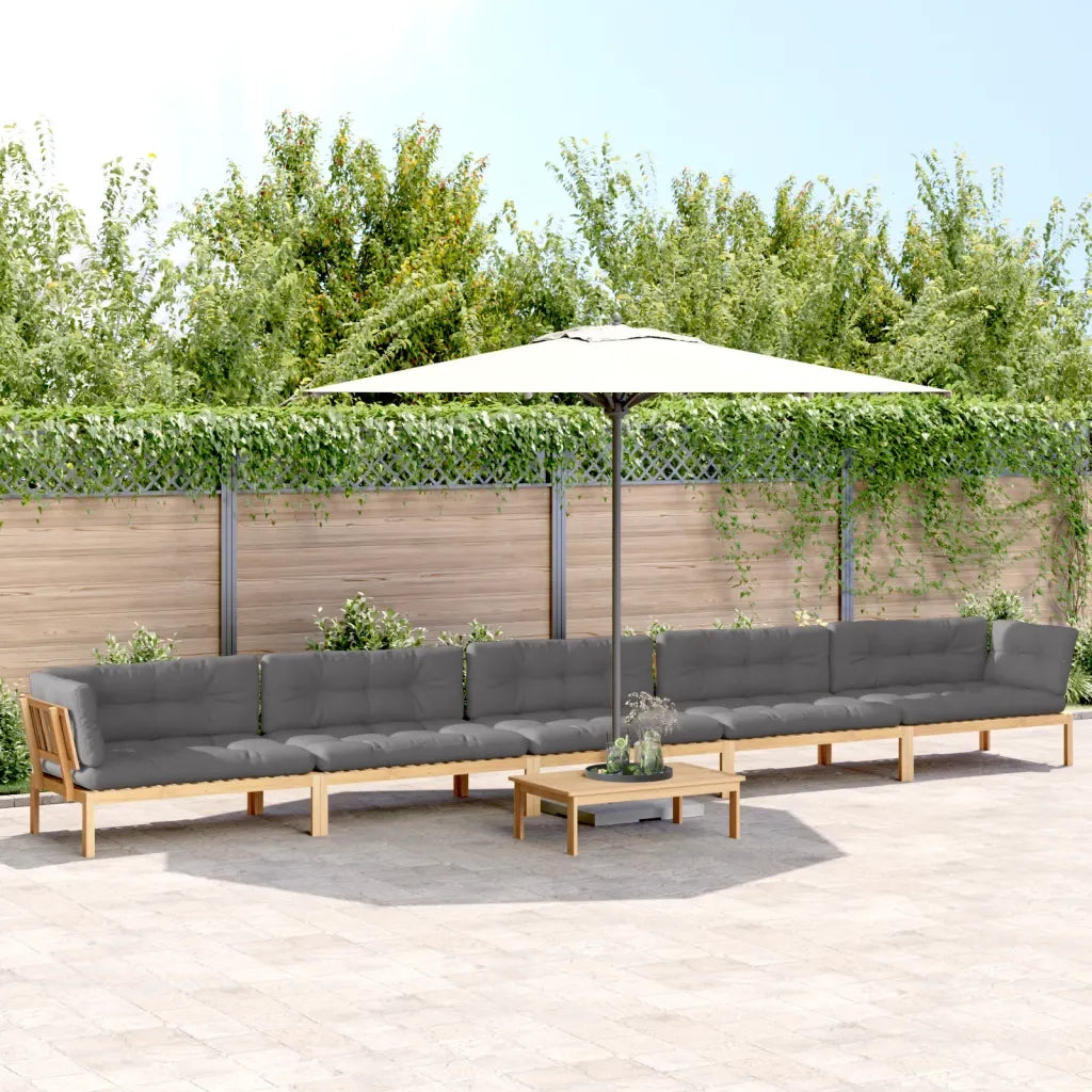 Set Divano Pallet da Giardino 6 pz con Cuscini Massello Acacia 3209404