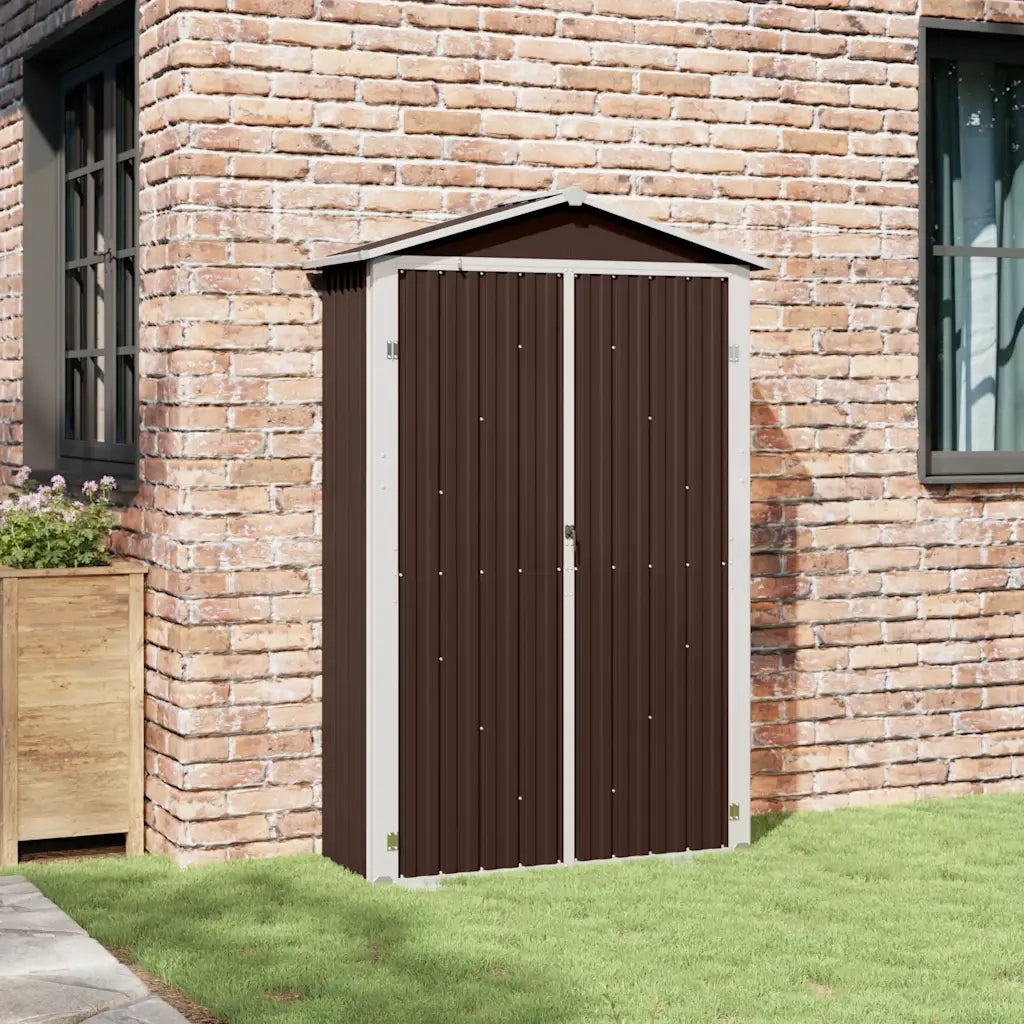 Capanno da Giardino Marrone 116x45x175 cm in Acciaio Zincato 46304