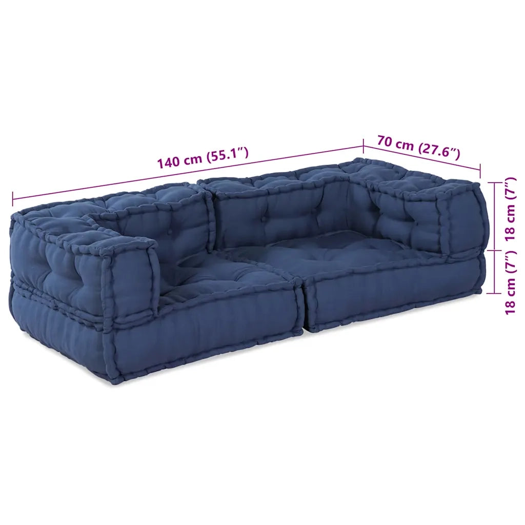 vidaXL Cuscino Blu 140 x 70 x 36 cm Poliestere