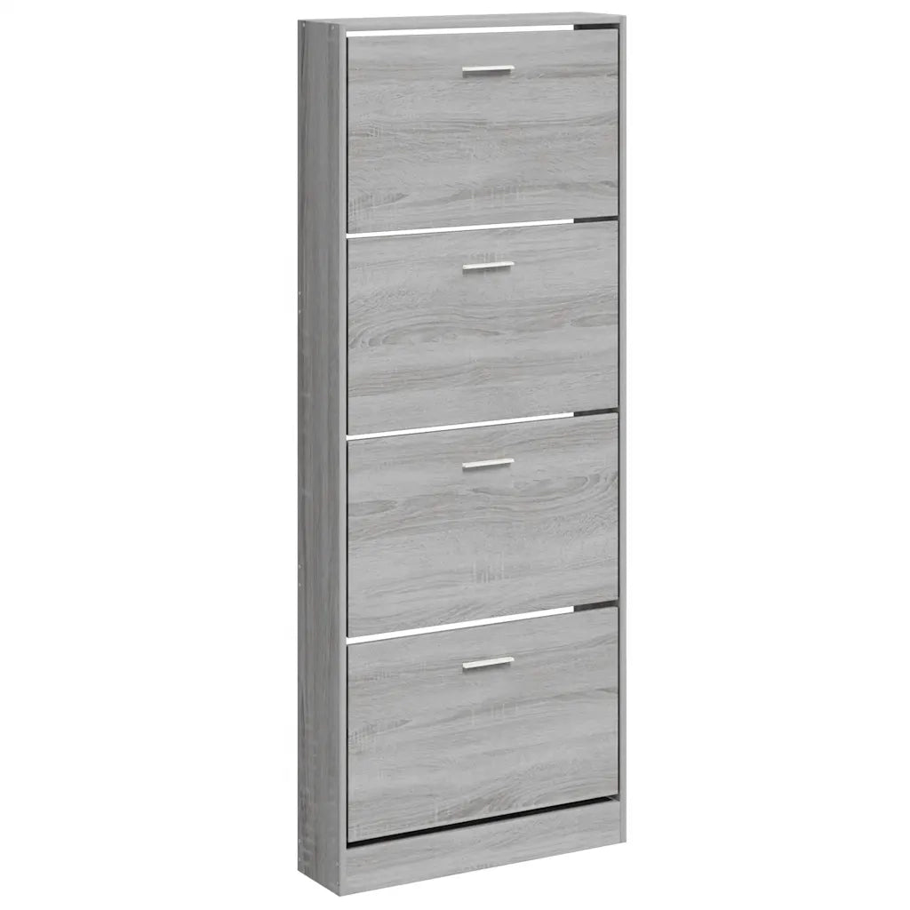 Scarpiera Grigio Sonoma 59x17x150 cm in Legno Multistrato