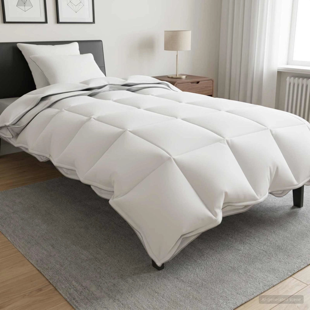 Set di Piumoni 3 pz 140 x 220 cm Tutte le stagioni Bambù Bianco 3432945