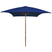 Ombrellone da Esterni con Palo in Legno 200x300 cm Blu