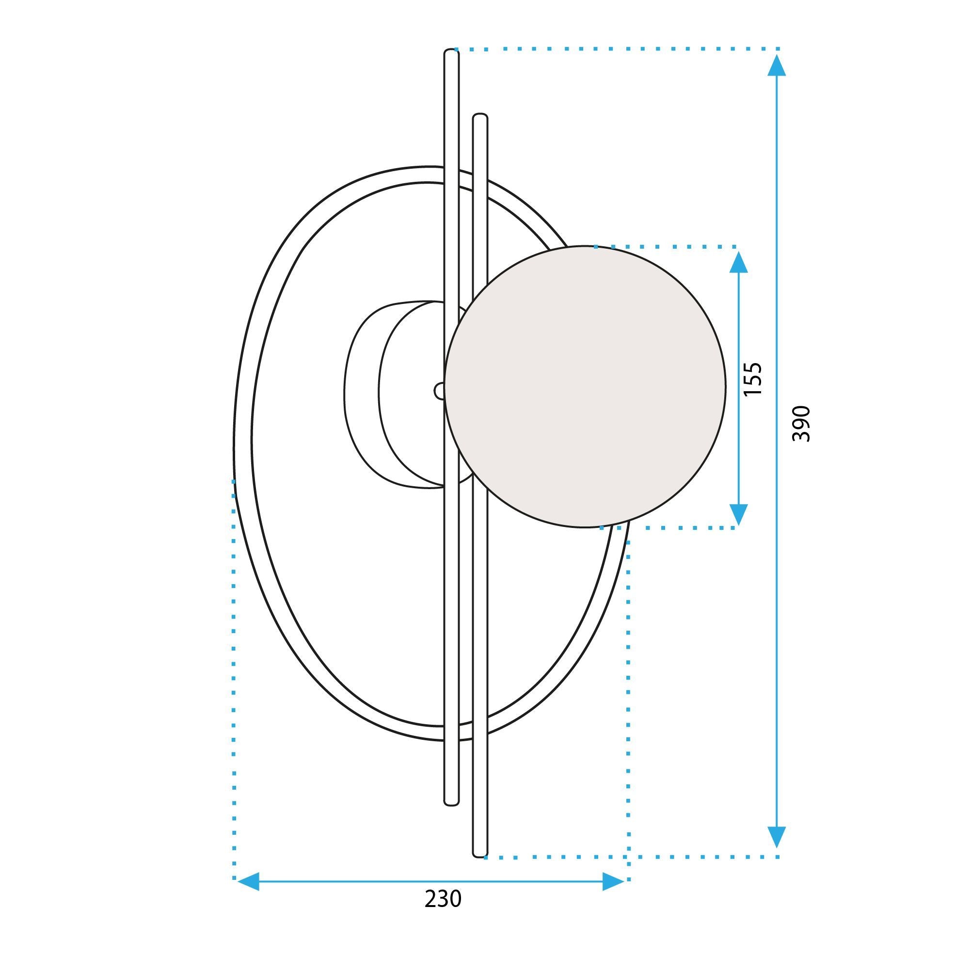 Lampada Da Parete App1435-w Black