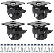 Ruote robuste e resistenti 50 mm con freno - set da 4 pezzi - capacità di carico 900 kg - ruote di sterzata extra larghe - 360 gradi - viti - basso centro di gravità - ruote di mobili in nylon - mobili e lavorazioni di banco.
