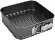 Forma a Spring per Torta Quadrata 24 cm - Stampo per Torta con Smalto Antitrasferimento - Set di Cottura - Materiale in Acciaio Inossidabile di Alta Qualità - Facile da Pulire