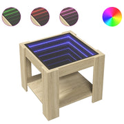 Tavolino salotto | Tavolino da caff¨¨ | Tavolino da Soggiorno con LED Rovere Sonoma 53x53x45 cm Multistrato