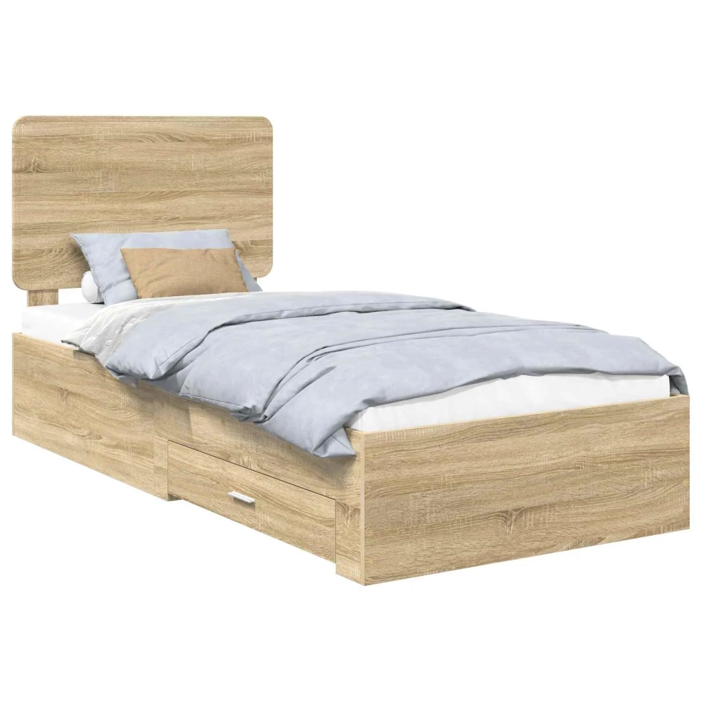 Struttura del letto Rovere Sonoma 75 x 190 cm Legno multistrato 3412848