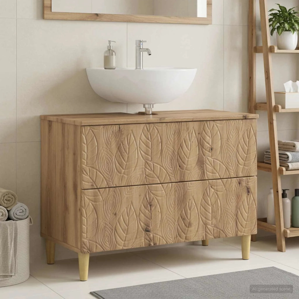 Armadio per Lavabo da Bagno DELFT Rovere Artigianale 897024