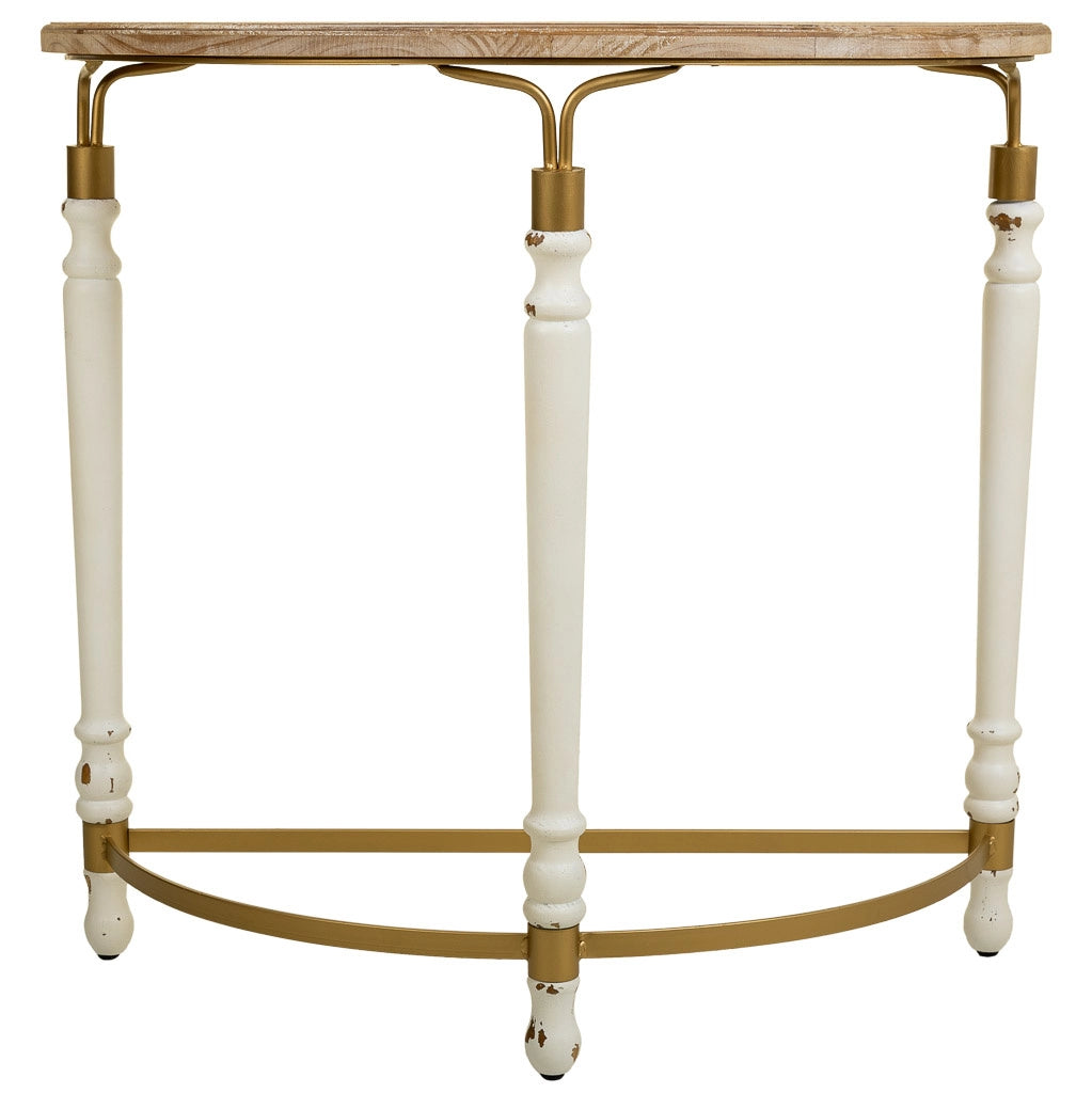 Mobile da ingresso in legno e metallo marrone 80x35,5x76