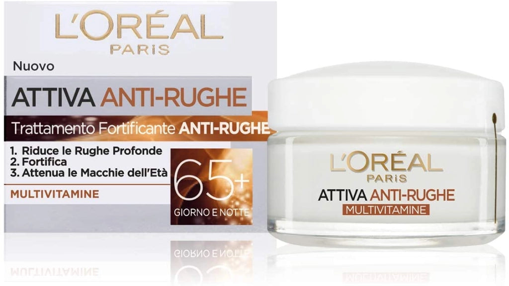 L'OREAL PARIS CREMA ATTIVA ANTIRUGHE GIORNO E NOTTE PELLI MATURE + 65 50 ML