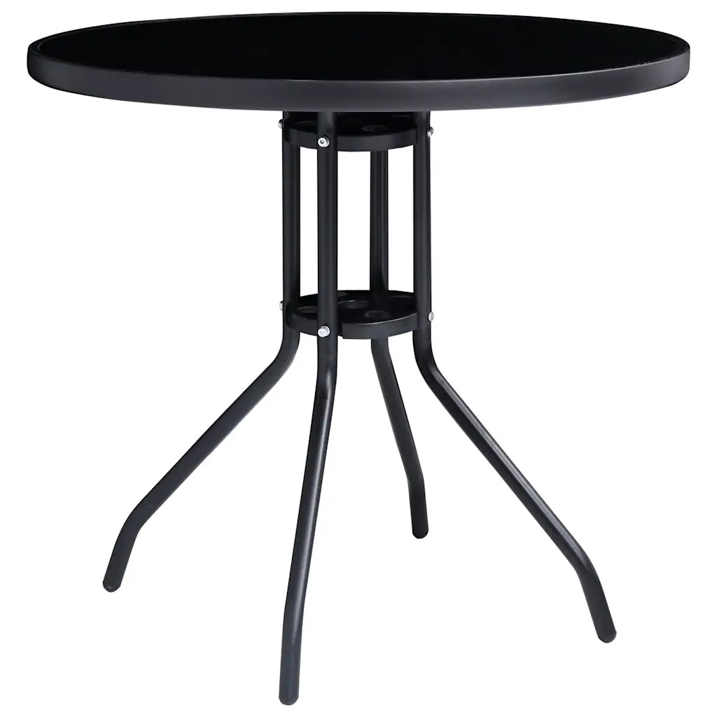 Set Mobili Pranzo per Giardino 5 pz | Set Salotto da Giardino in Alluminio Textilene Nero