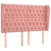 Testiera | Testata ad Orecchio Rosa 147x23x118/128 cm in Velluto