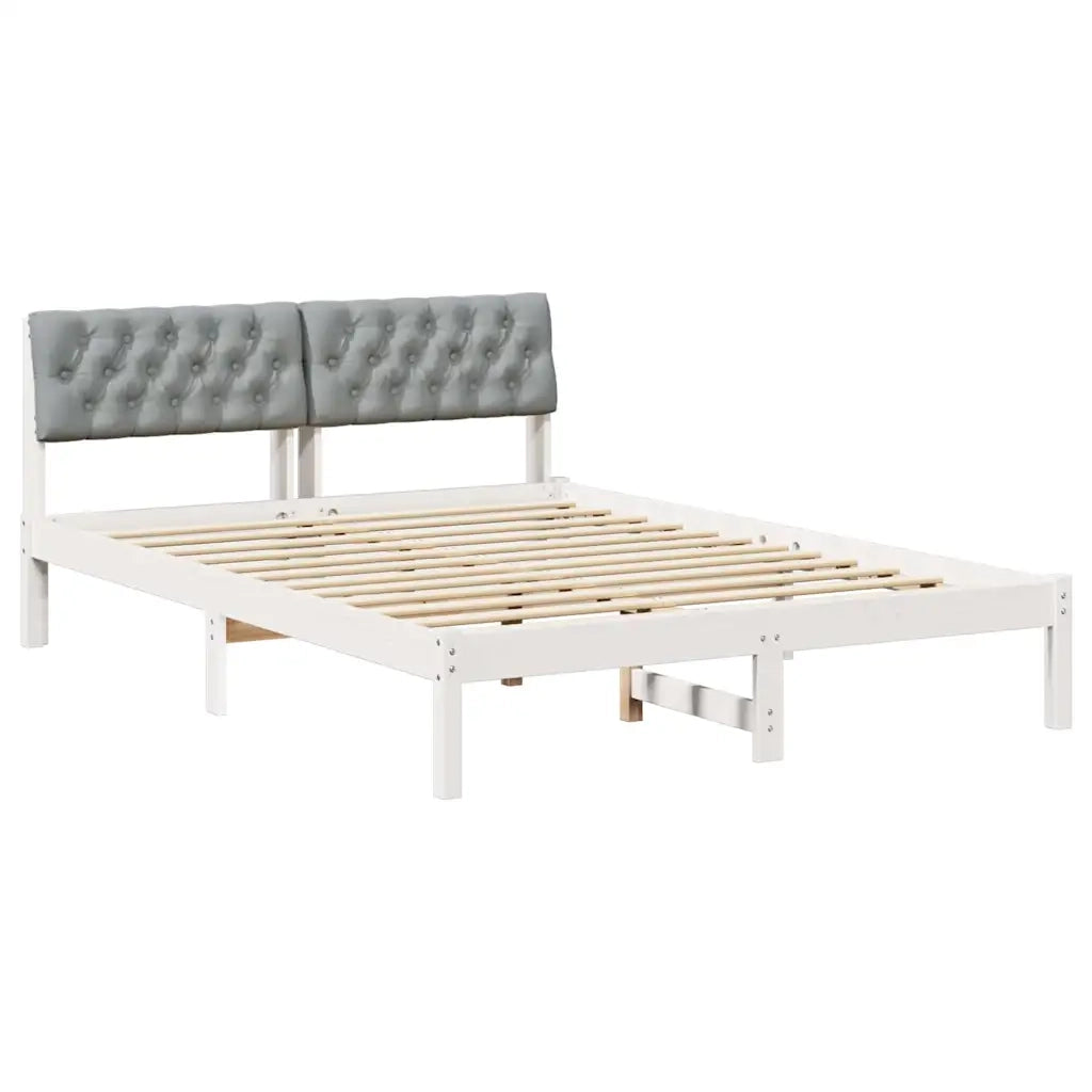 Struttura del Letto Bianco e grigio chiaro 120 x 190 cm