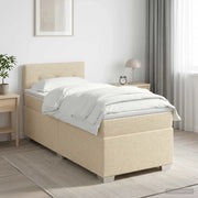 Letto box spring con materasso Crema 90 x 190 cm Tessuto 3450374