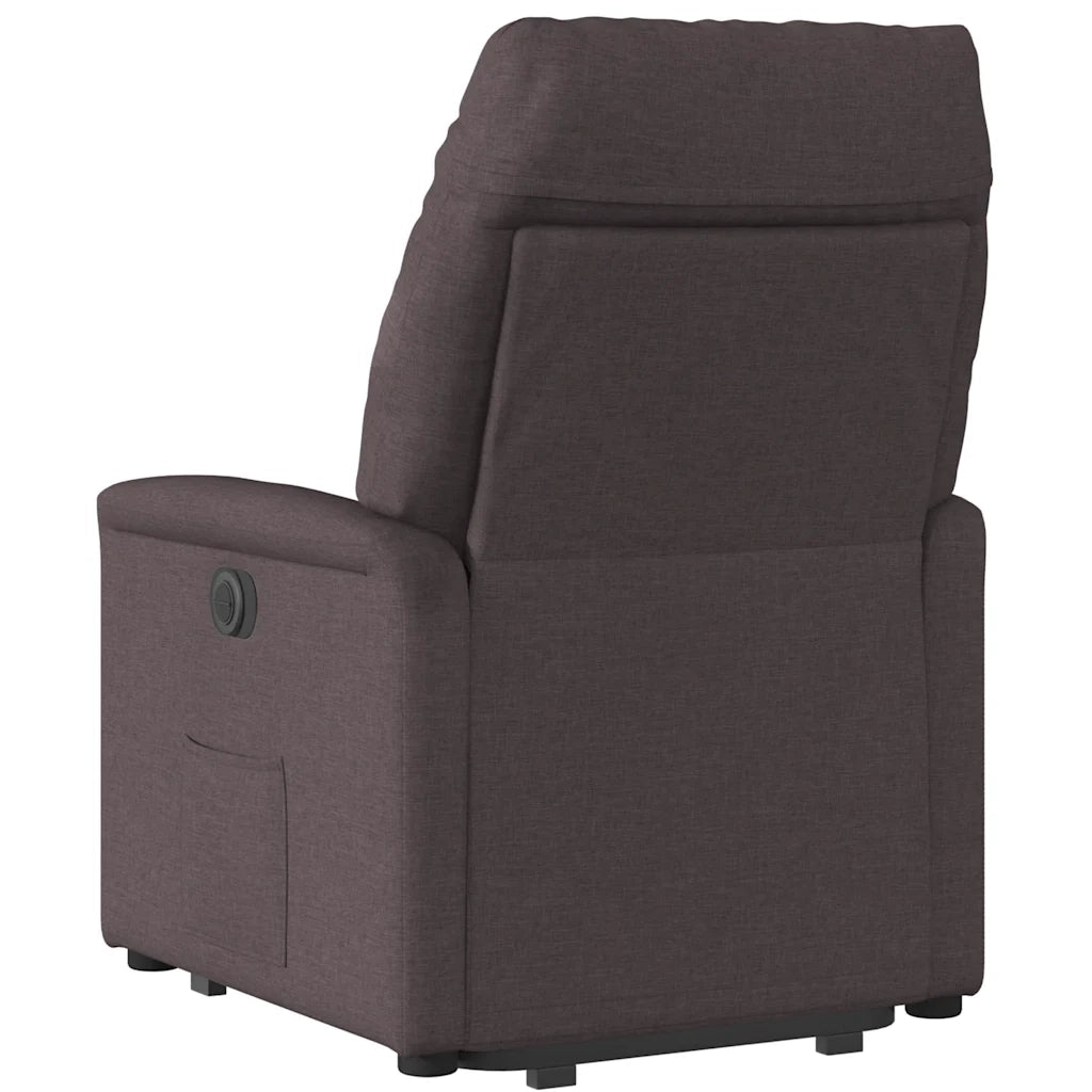 Poltrona Alzapersona Reclinabile Marrone Scuro in Tessuto 3303037