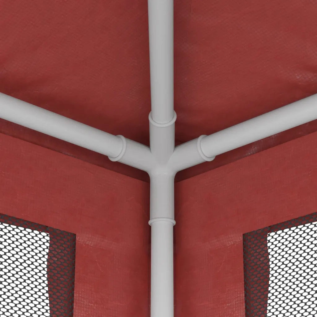Tenda per Feste con Pareti Laterali in Rete Rossa 3x3 m HDPE 319230