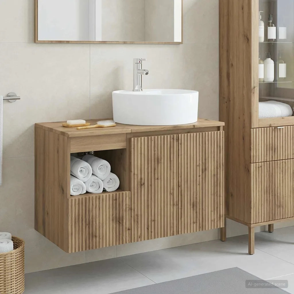 Set di mobili per il bagno 2 pz Rovere Artigianale 3404083