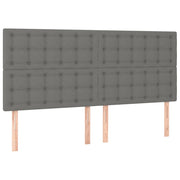 Testiera | Testata Grigio Scuro 200x5x118/128 cm Tessuto