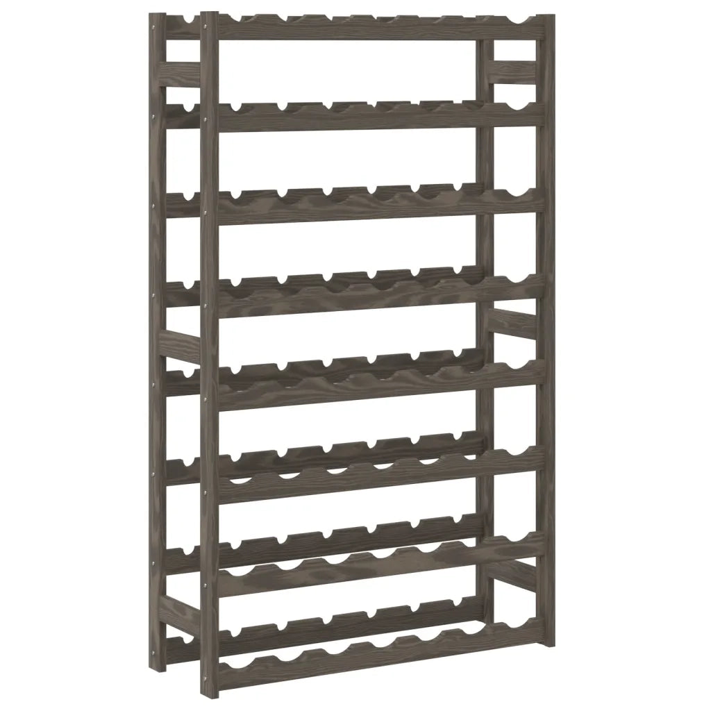 Portabottiglie per 56 Bottiglie Grigio Legno Massello di Pino 373382