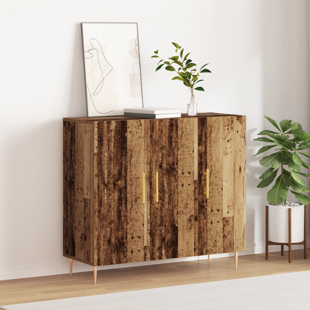 Credenza in Legno Vecchio, 90x34x80 cm, in Legno Massello di Recupero