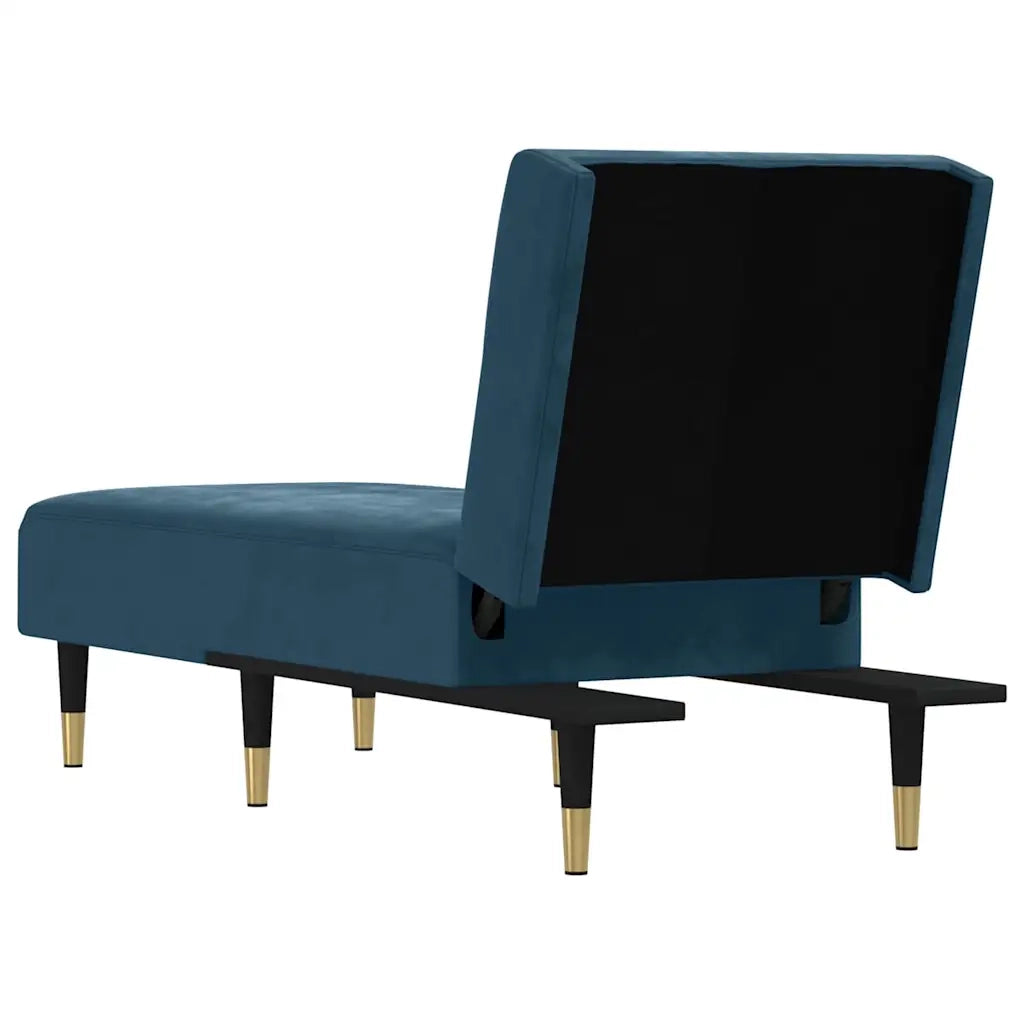 Chaise Longue in Velluto Blu 352807
