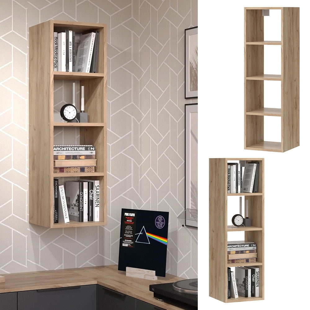 Vicco Scaffale a muro Antracite 30 x 100 cm con 4 ripiani aperti